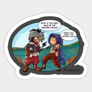 Never Talk About Fighter's Guild! Sticker